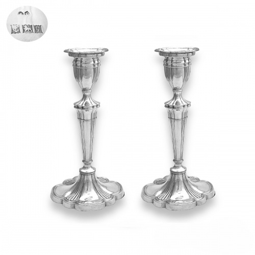 Pair Sterling Silver Candlesticks   1956